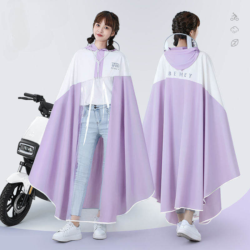 Cycling Gear Rain - Trinkbarer Fahrrad-Regenmantel, modischer transparenter Regenmantel mit