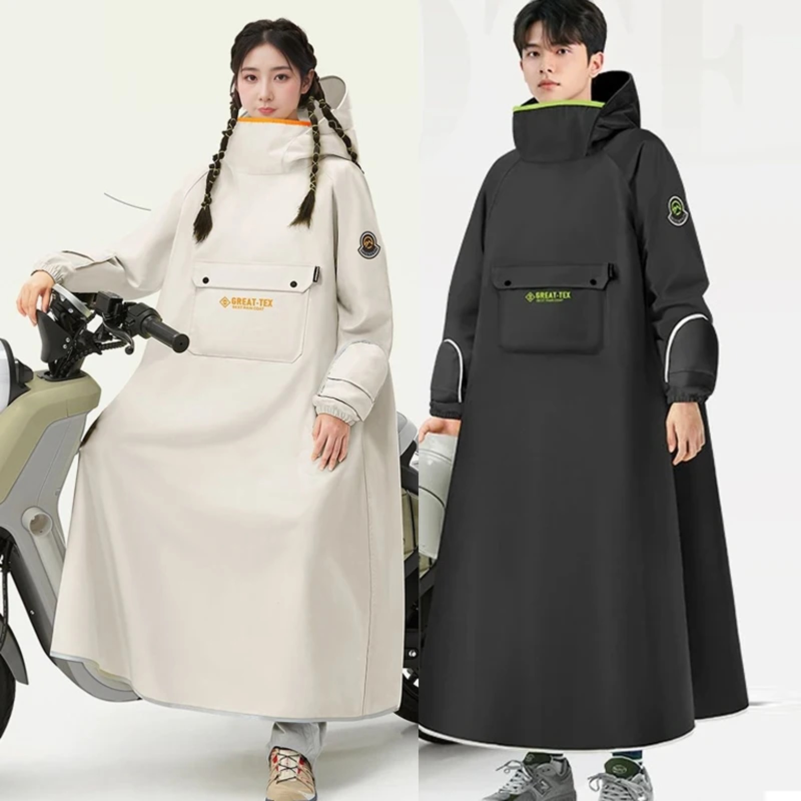 Cycling Gear Rain - Wasserdichter Regenponcho Fahrrad-Regenmantel Motorrad-Regenausrüstung Langer Ganzkörper-Regenschutz