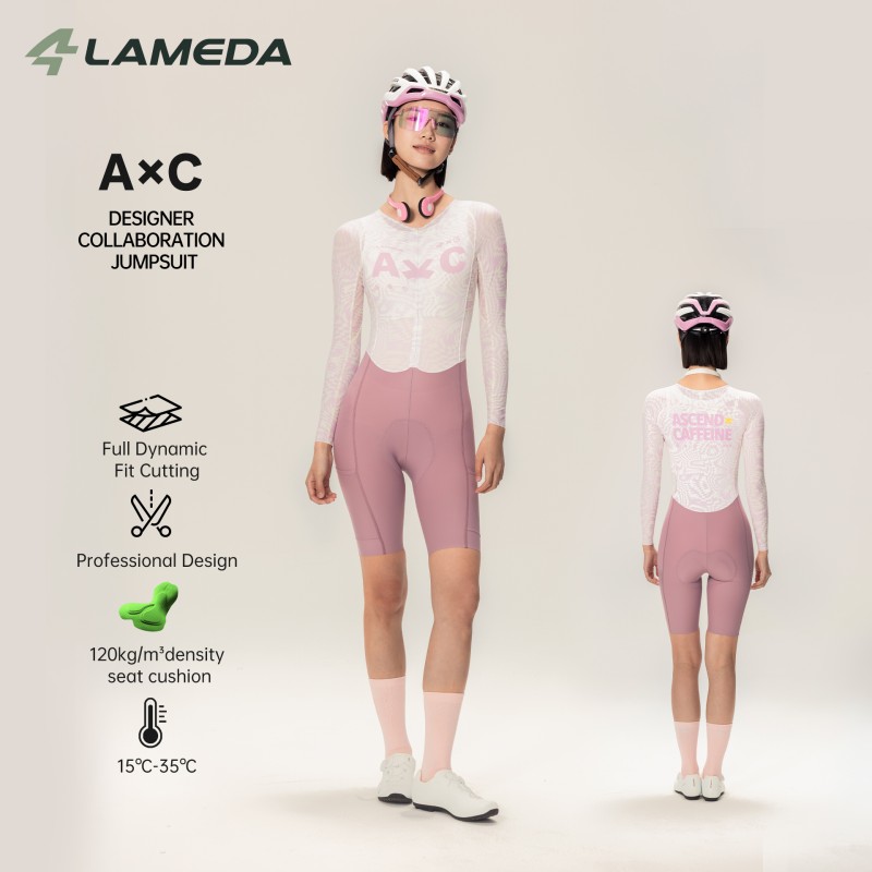 Cycling Gear Women Sale - LAMEDA Damen-Radanzug Langarm-Shorts Einteiliger Fahrradanzug Atmungsaktiver