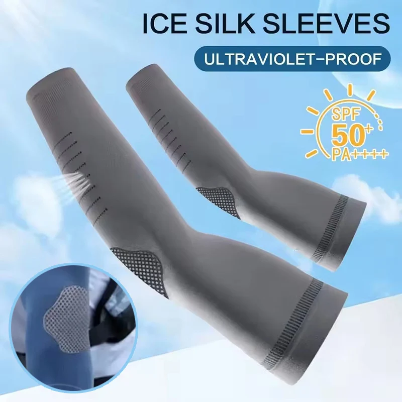 Cycling Arm Warmers - Sommer-Sonnenschutz-Ärmel aus Eisseide, schnell trocknende Radfahrer-Ärmel,